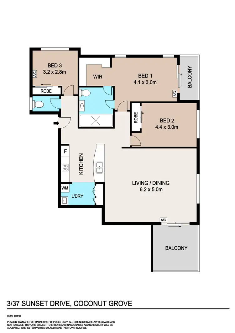 Floorplan of Homely apartment listing, 3/37 Sunset Drive, Coconut Grove NT 810