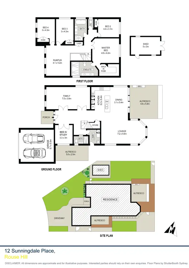 Floorplan of Homely house listing, 12 Sunningdale Place, Rouse Hill NSW 2155