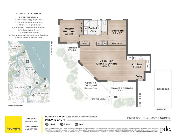 Floorplan of Homely unit listing, 3/8 Twenty Second Avenue, Palm Beach QLD 4221
