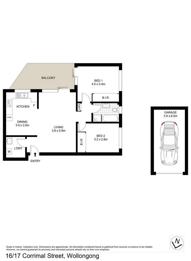 Floorplan of Homely apartment listing, 16/17-19 Corrimal Street, Wollongong NSW 2500