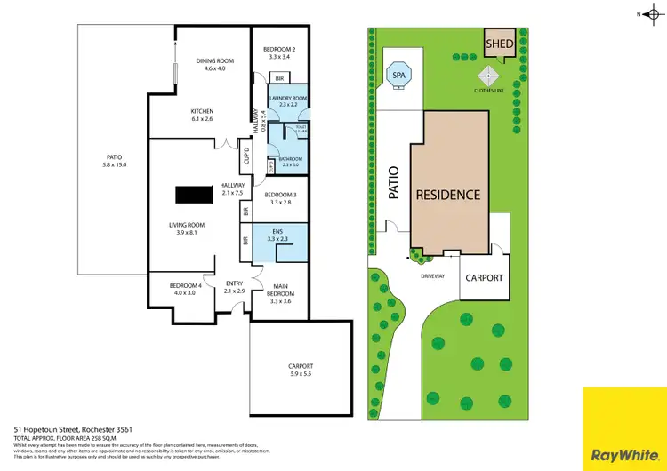 Floorplan of Homely house listing, 51 Hopetoun Street, Rochester VIC 3561