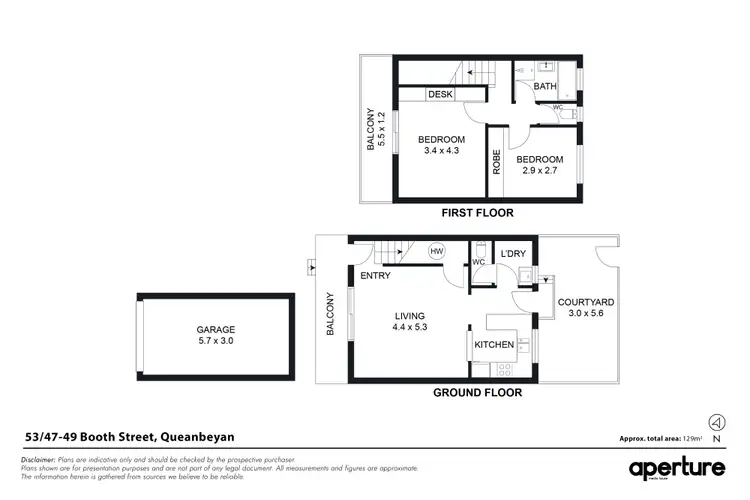 Floorplan of Homely townhouse listing, 3/47 Booth Street, Queanbeyan NSW 2620