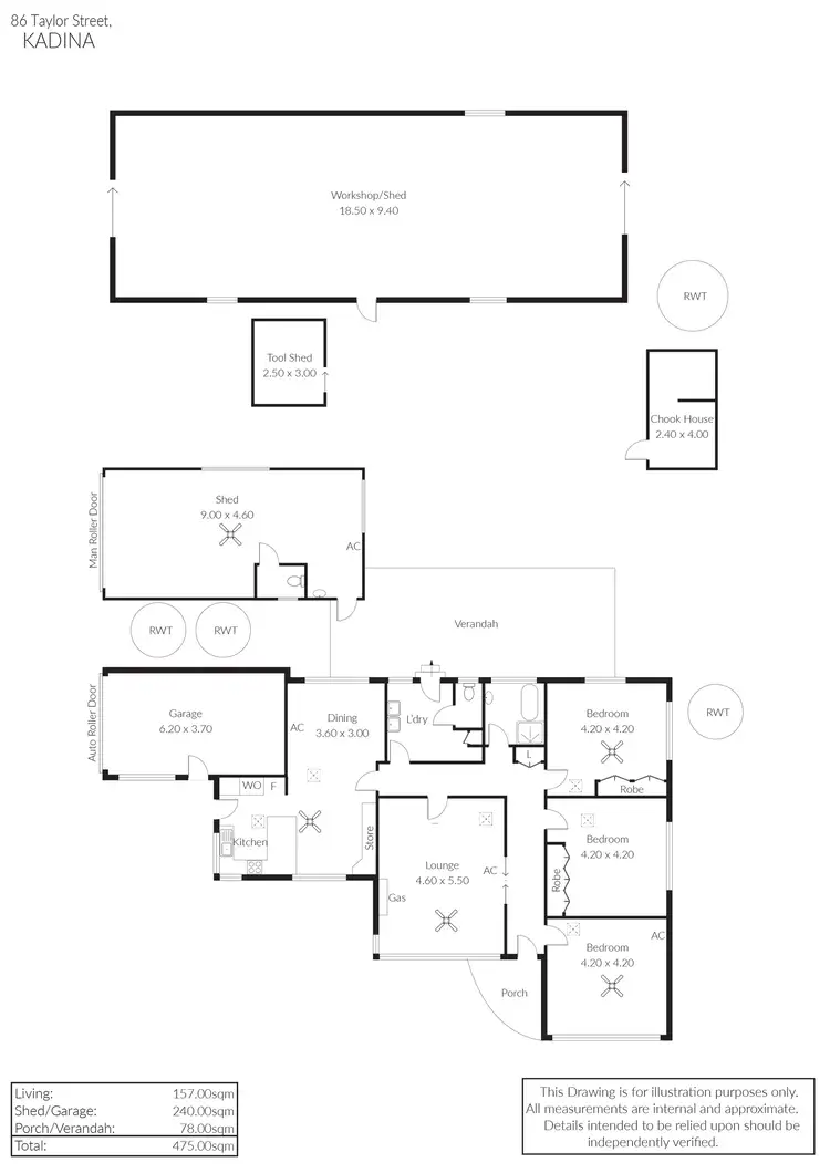 Floorplan of Homely house listing, 86 Taylor Street, Kadina SA 5554