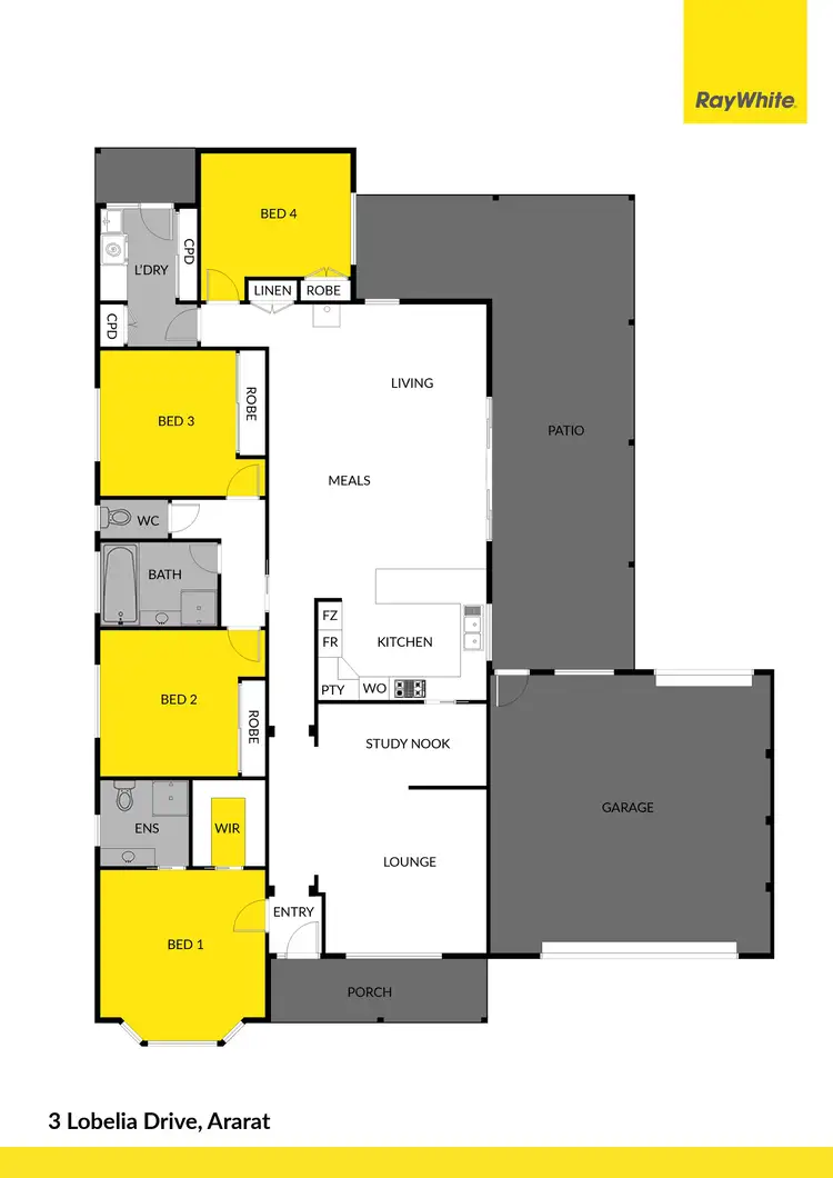 Floorplan of Homely house listing, 3 Lobelia Drive, Ararat VIC 3377