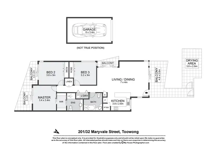 Floorplan of Homely unit listing, 201/32 Maryvale Street, Toowong QLD 4066