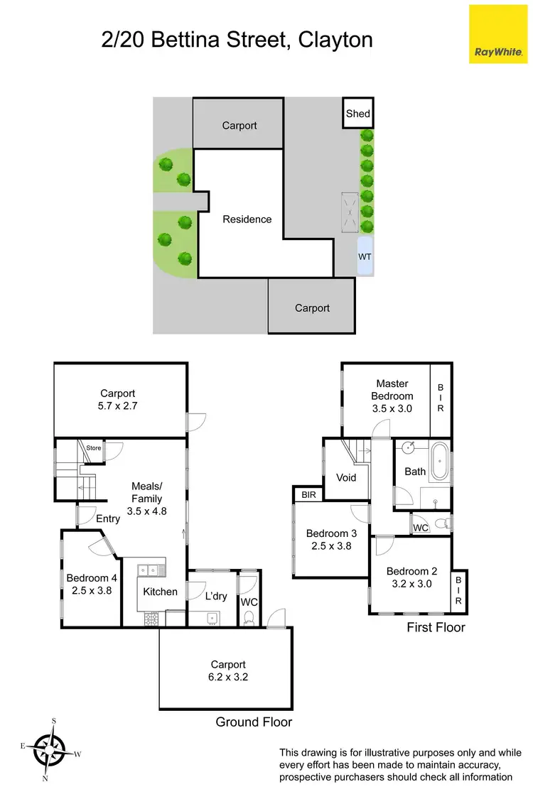 Floorplan of Homely townhouse listing, 2/20 Bettina Street, Clayton VIC 3168