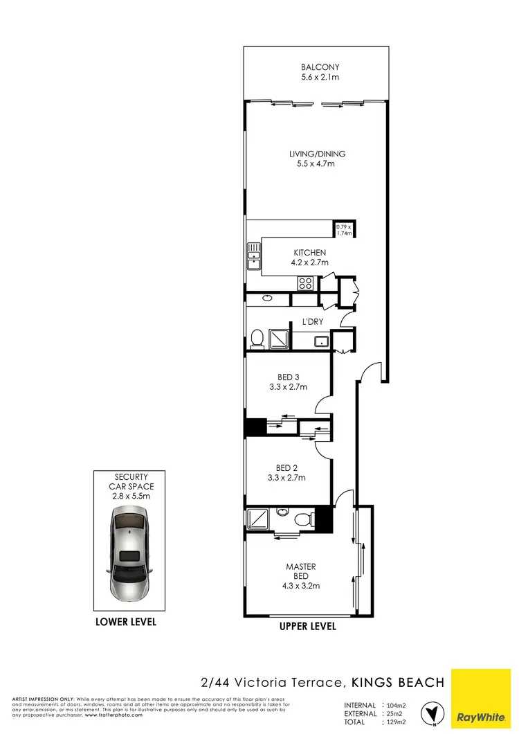 Floorplan of Homely apartment listing, Unit 2/44 Victoria Terrace, Kings Beach QLD 4551