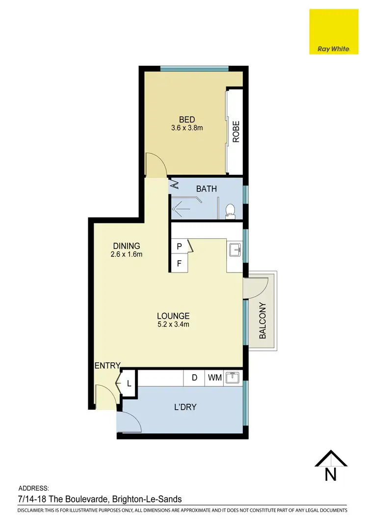Floorplan of Homely apartment listing, 7/14-18 The Boulevarde, Brighton Le Sands NSW 2216