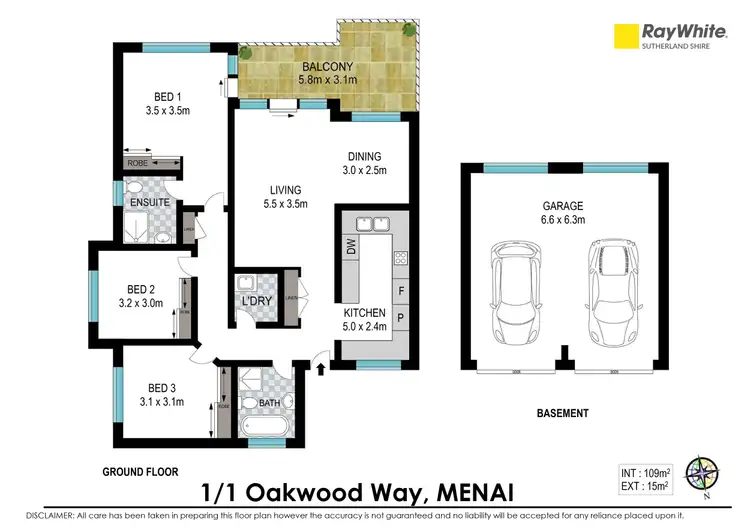 Floorplan of Homely apartment listing, 1/1 Oakwood Way, Menai NSW 2234