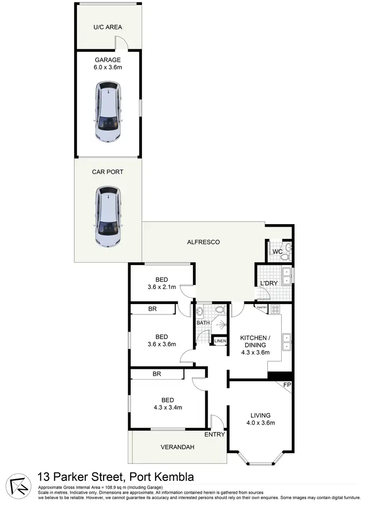 Floorplan of Homely house listing, 13 Parker Street, Port Kembla NSW 2505