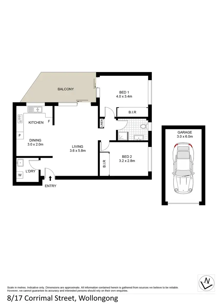 Floorplan of Homely unit listing, 8/17 Corrimal Street, Wollongong NSW 2500