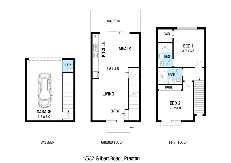 Floorplan of Homely townhouse listing, 4/537 Gilbert Road, Preston VIC 3072