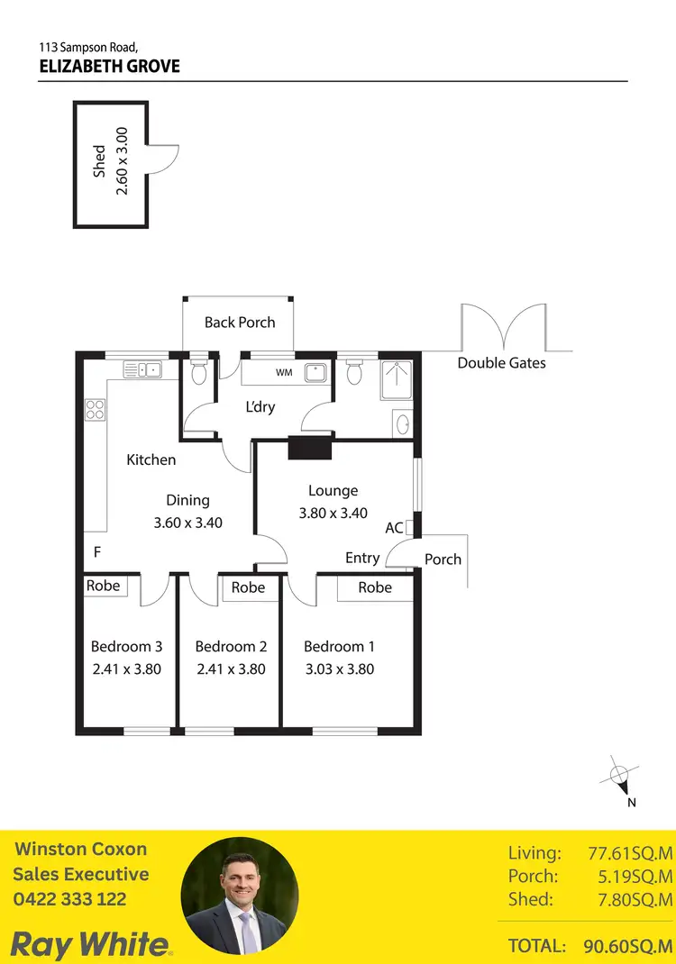 Floorplan of Homely house listing, 113 Sampson Road, Elizabeth Grove SA 5112