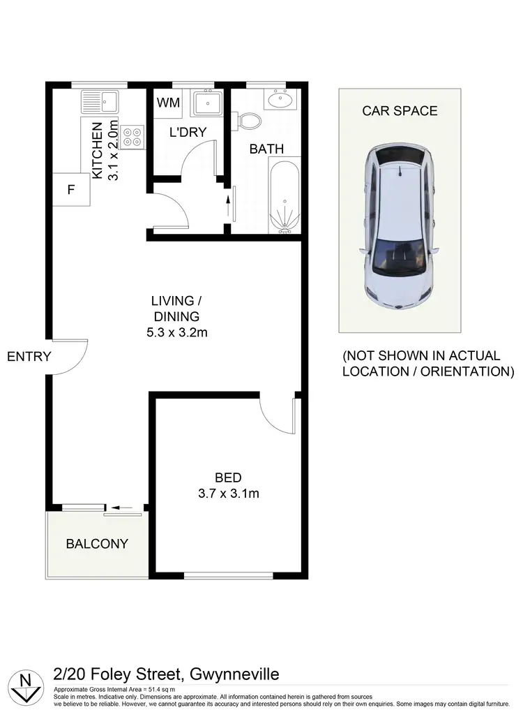 Floorplan of Homely unit listing, 2/20 Foley Street, Gwynneville NSW 2500