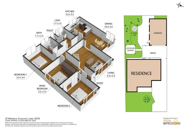 Floorplan of Homely house listing, 37 Mindoro Crescent, Lalor VIC 3075