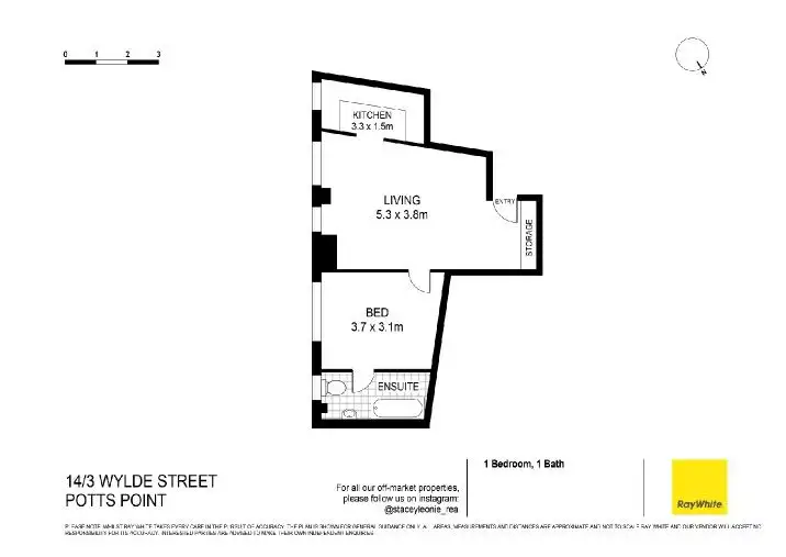 Floorplan of Homely apartment listing, 14/3 Wylde Street, Potts Point NSW 2011