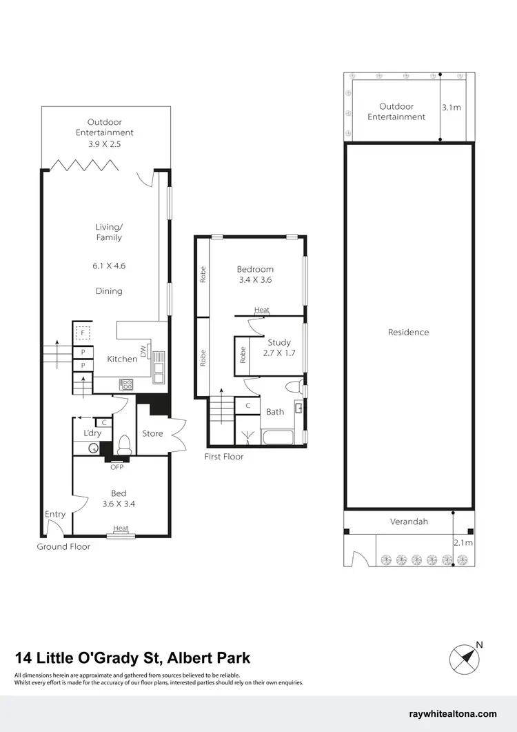 Floorplan of Homely house listing, 14 Little O'Grady Street, Albert Park VIC 3206