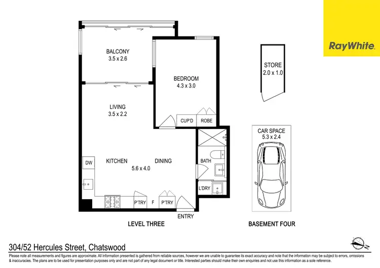 Floorplan of Homely unit listing, 304/52 Hercules Street, Chatswood NSW 2067
