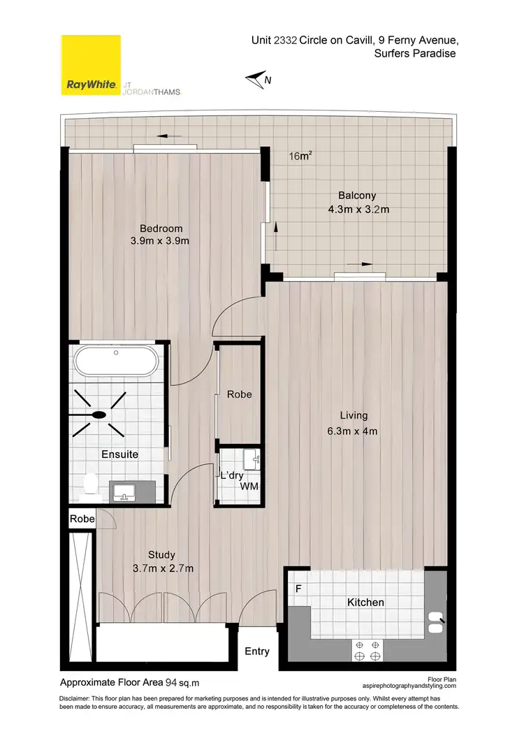 Floorplan of Homely apartment listing, 2332/9 Ferny Avenue, Surfers Paradise QLD 4217