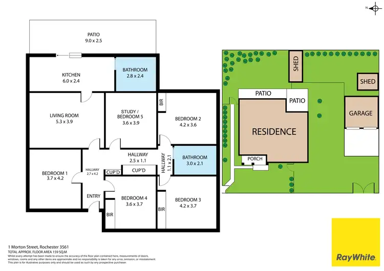Floorplan of Homely house listing, 1 Morton Street, Rochester VIC 3561