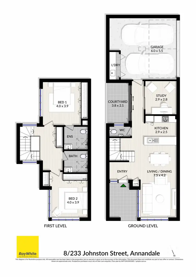 Floorplan of Homely townhouse listing, 8/233 Johnston Street, Annandale NSW 2038