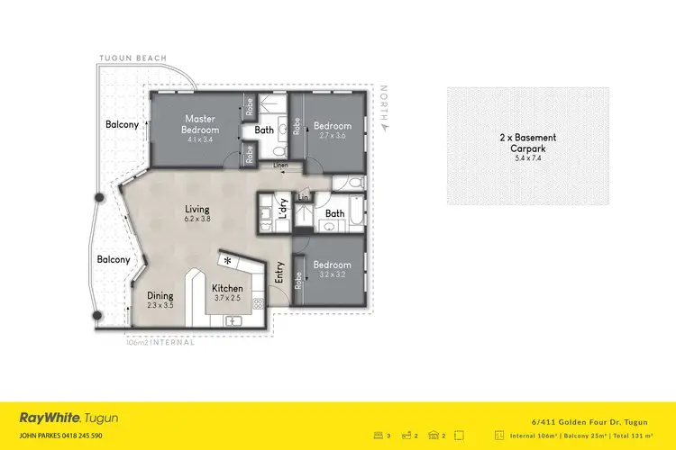 Floorplan of Homely unit listing, 6/411 Golden Four Drive, Tugun QLD 4224