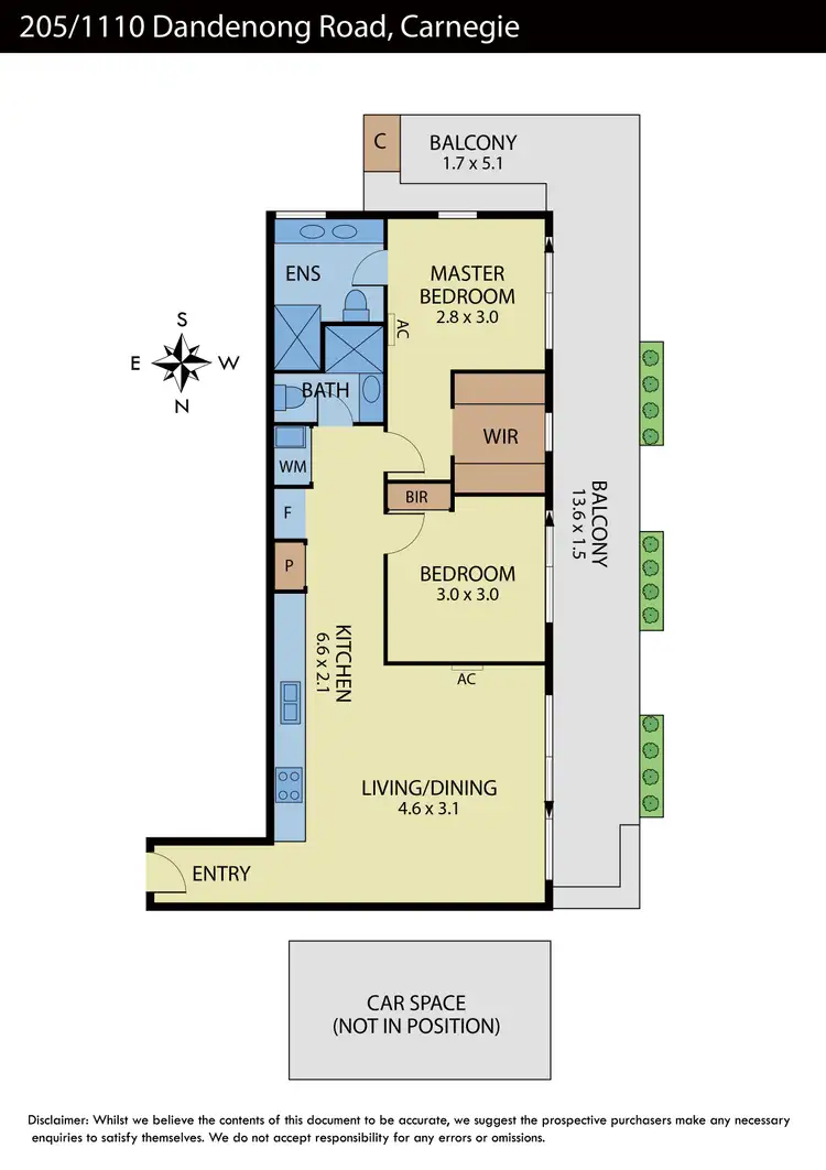 Floorplan of Homely apartment listing, 205/1110 Dandenong Road, Carnegie VIC 3163