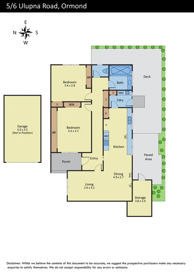 Floorplan of Homely unit listing, 5/6 Ulupna Road, Ormond VIC 3204