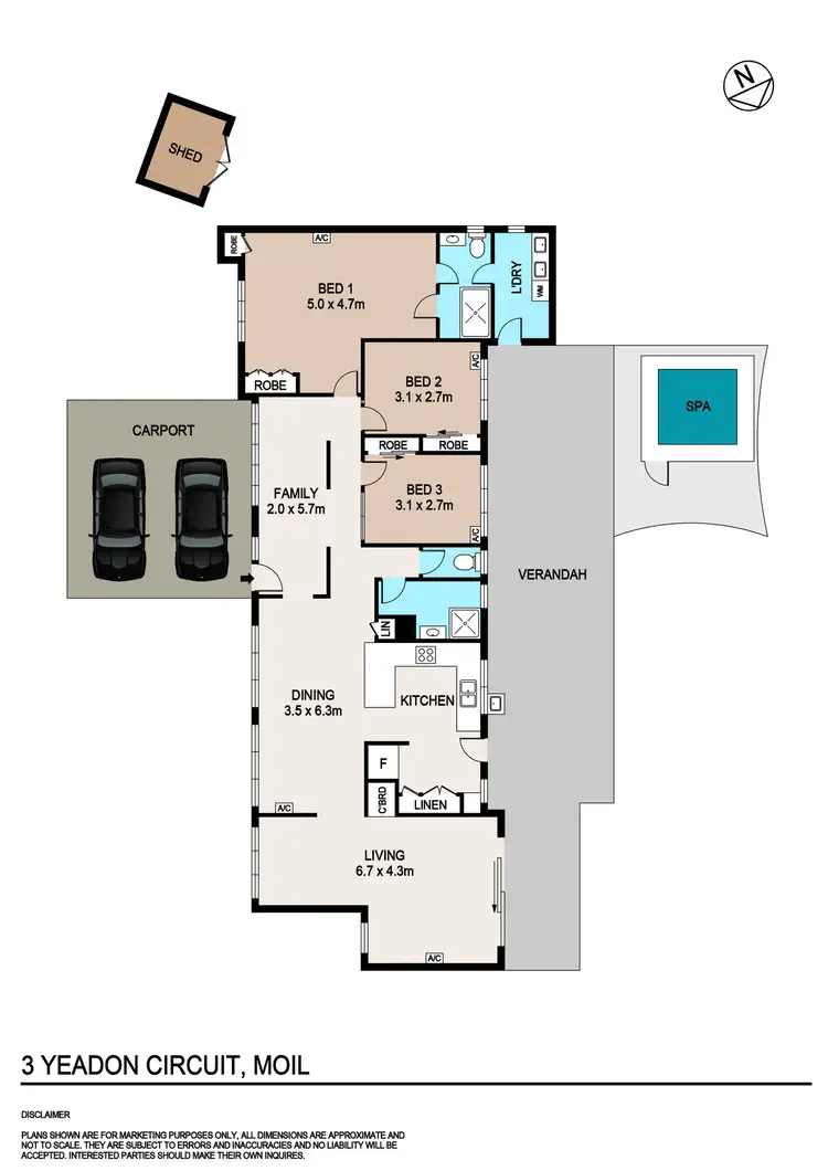 Floorplan of Homely house listing, 3 Yeadon Circuit, Moil NT 810