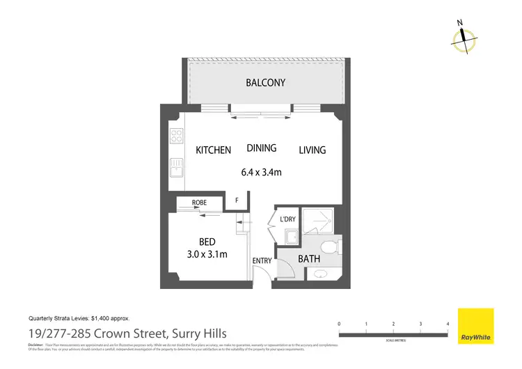 Floorplan of Homely apartment listing, 19/277-285 Crown Street, Surry Hills NSW 2010