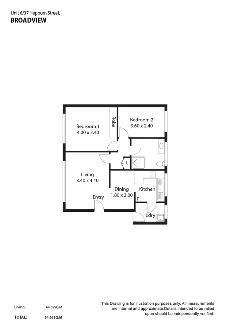 Floorplan of Homely apartment listing, 6/37 Hepburn Street, Broadview SA 5083