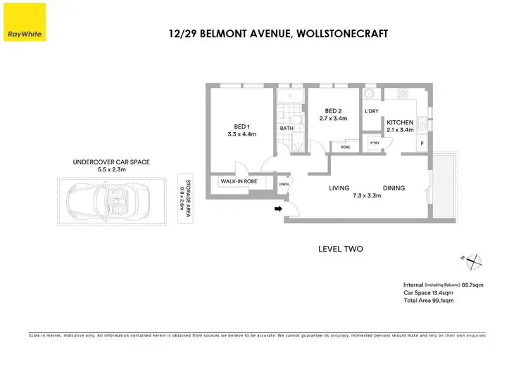 Floorplan of Homely apartment listing, 12/29 Belmont Avenue, Wollstonecraft NSW 2065