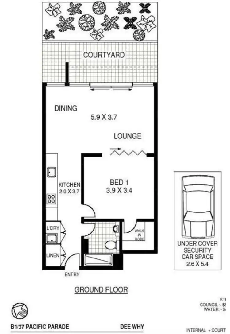 Floorplan of Homely apartment listing, B1/31-37 Pacific Parade, Dee Why NSW 2099