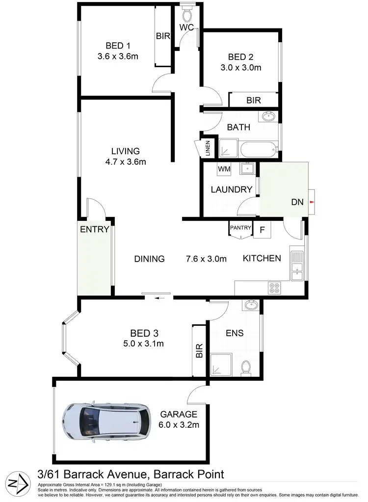 Floorplan of Homely townhouse listing, 3/61 Barrack Avenue, Barrack Point NSW 2528