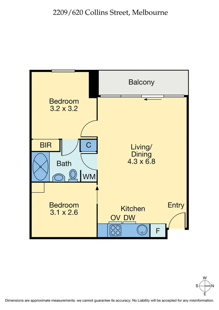 Floorplan of Homely apartment listing, 2209/620 Collins Street, Melbourne VIC 3000