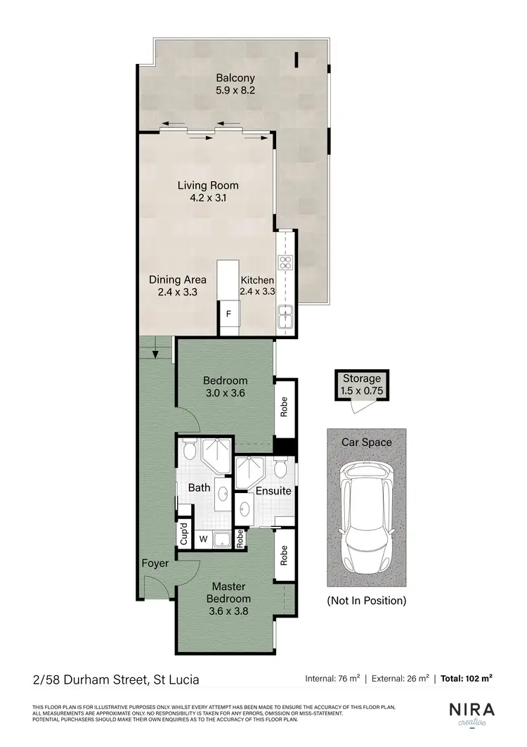 Floorplan of Homely apartment listing, 2/58 Durham Street, St Lucia QLD 4067