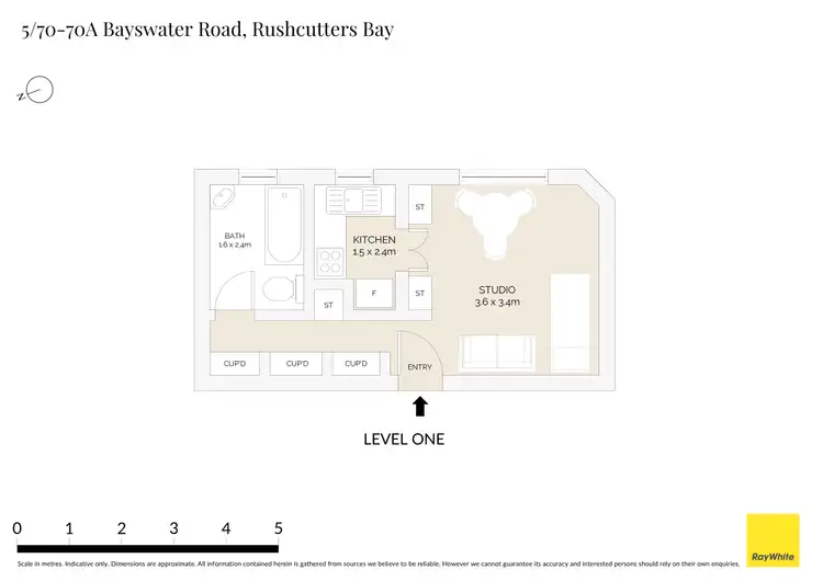 Floorplan of Homely studio listing, 5/70-70a Bayswater Road, Rushcutters Bay NSW 2011