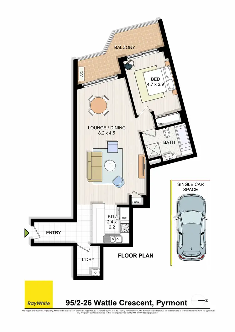 Floorplan of Homely apartment listing, 95/2-26 Wattle Crescent, Pyrmont NSW 2009