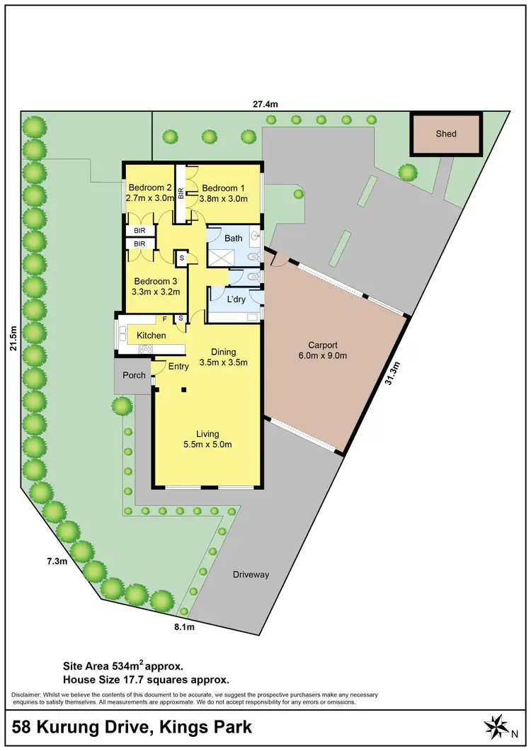 Floorplan of Homely house listing, 58 Kurung Drive, Kings Park VIC 3021