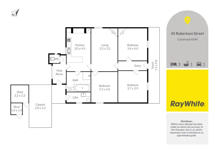Floorplan of Homely house listing, 45 Robertson Street, Crookwell NSW 2583