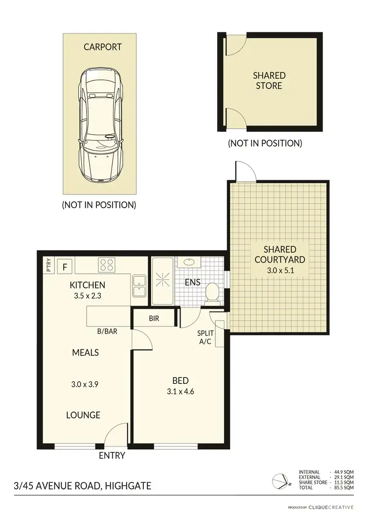 Floorplan of Homely unit listing, 3/45 Avenue Road, Highgate SA 5063