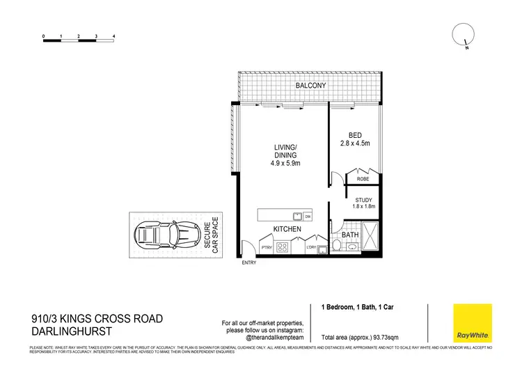Floorplan of Homely apartment listing, 910/3 Kings Cross Road, Darlinghurst NSW 2010