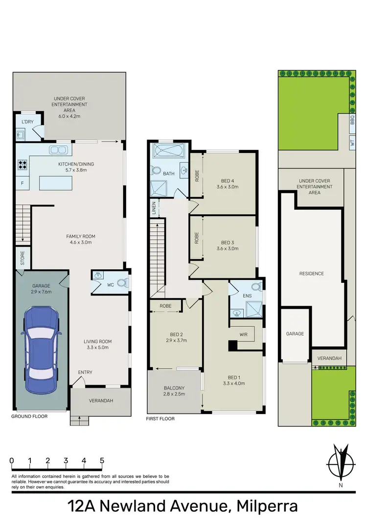 Floorplan of Homely semi-detached listing, 12a Newland Avenue, Milperra NSW 2214