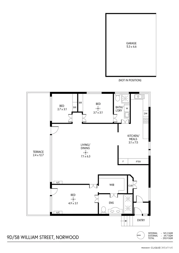 Floorplan of Homely apartment listing, 9D/58 William Street, Norwood SA 5067