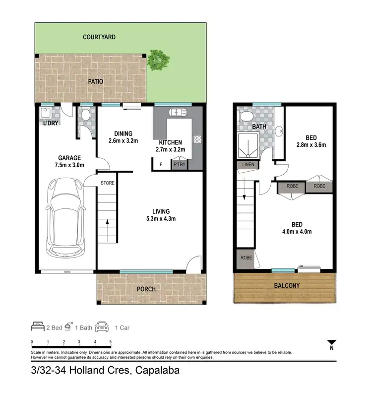 Floorplan of Homely townhouse listing, 3/32-34 Holland Crescent, Capalaba QLD 4157
