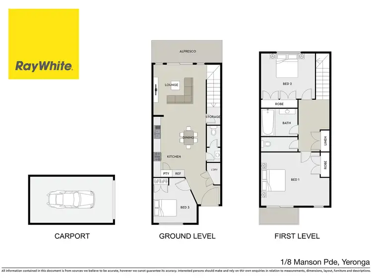 Floorplan of Homely townhouse listing, 1/8 Manson Parade, Yeronga QLD 4104