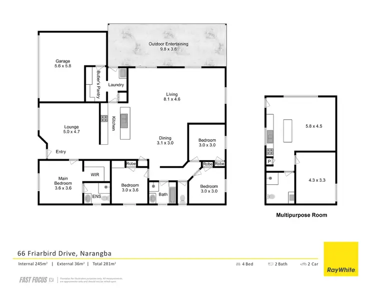 Floorplan of Homely house listing, 66 Friarbird Drive, Narangba QLD 4504