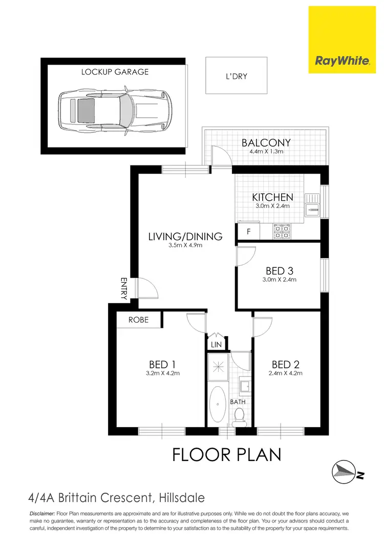 Floorplan of Homely apartment listing, 4/4A Brittain Crescent, Hillsdale NSW 2036