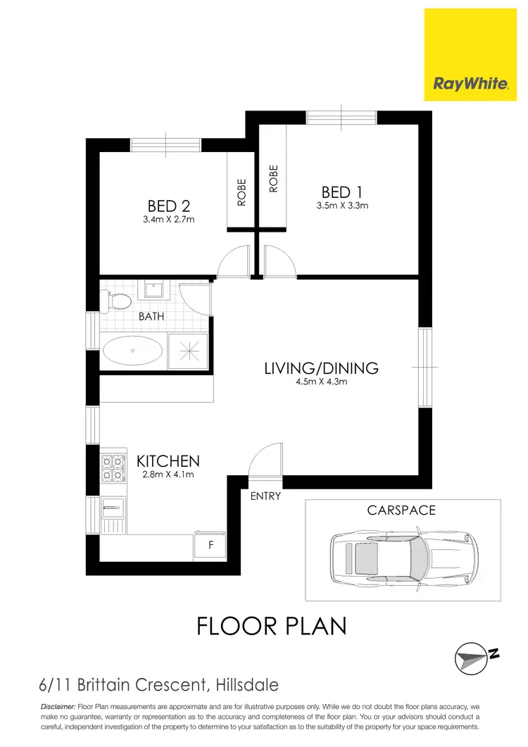 Floorplan of Homely apartment listing, 6/11 Brittain Crescent, Hillsdale NSW 2036