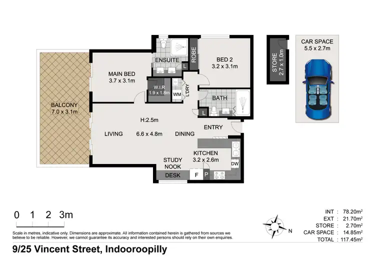 Floorplan of Homely unit listing, 9/25 Vincent Street, Indooroopilly QLD 4068